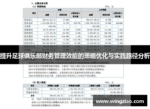 提升足球俱乐部财务管理效能的策略优化与实践路径分析